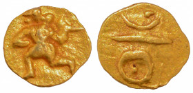 Gold One Quarter Fanam Coin of Shilaharas of Karad.