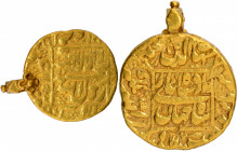 Gold Mohur Coin of Shahjahan of Burhanpur Mint.