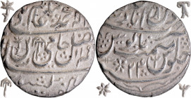 Silver One Rupee Coin of Mominabad Bindraban Mint of Bindraban State.