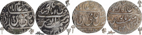 Lot of Two of Silver One Rupee Coins of Mominabad Bindraban Mint of Bindraban.