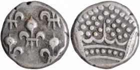Silver Fanon Coin of Pondicherry Mint of India French.