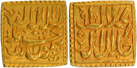 Gold Square Token of Akbar.