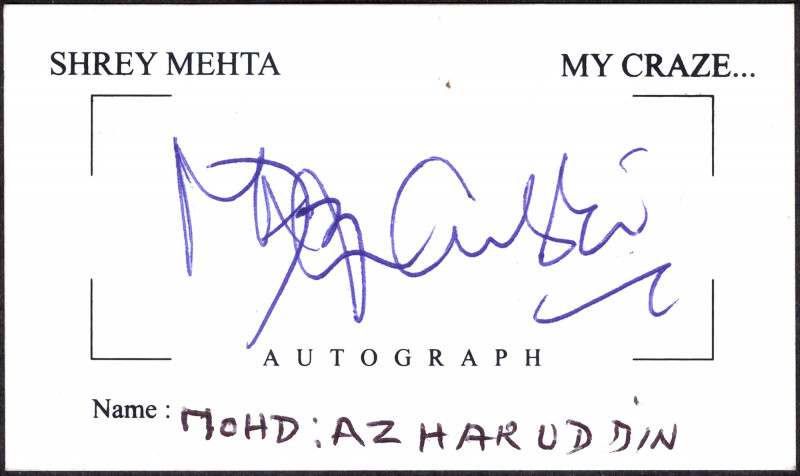 Cricket
Cricketer | Player
Autograph, Cricket, Indian Cricketer Mohammad Azhar...
