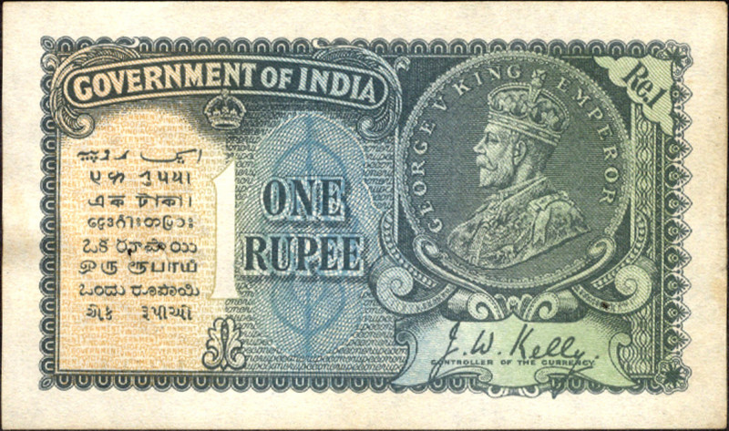 British INDIA Notes
Rupee 1
British India, 1935, King George V, 1 Rupee, Signe...