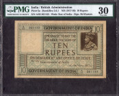 Ten Rupees Banknote of King George V Signed by A C Mcwatters of 1923.