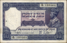 Ten Rupees Banknote of King George V Signed by J B Taylor of 1926.