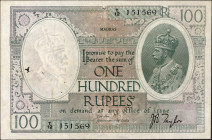 One Hundred Rupees Banknote of King George V Signed by J B Taylor of 1928 of Madras Circle.
