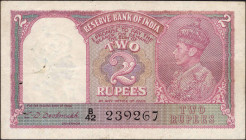 Two Rupees Banknote of King George VI Signed by C D Deshmukh of 1943.
