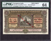 Specimen Vinte Rupias Banknote of Banco Nacional Ultramarino of Indo Portuguese of 1924.