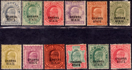 1903-05, Over Printed Chamba State on Edward VII Postage Stamps