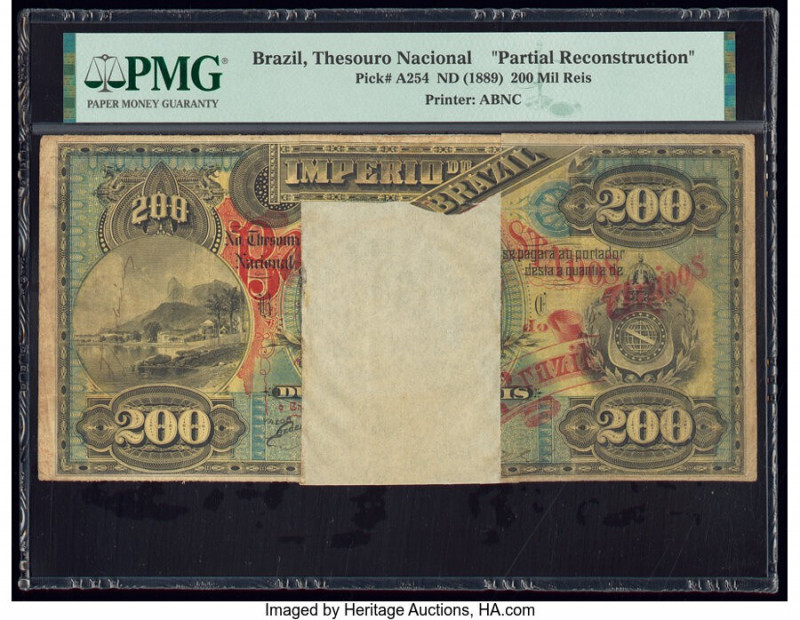 Brazil Thesouro Nacional 200 Mil Reis ND (1889) Pick A254 Partial Reconstruction...