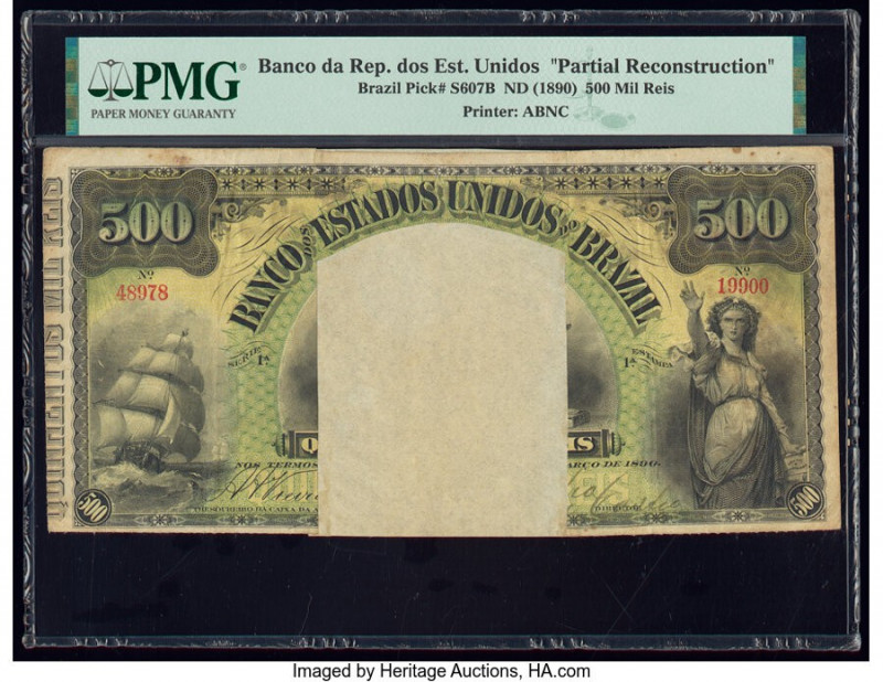 Brazil Banco dos Estados Unidos do Brazil 500 Mil Reis ND (1890) Pick S607B Part...