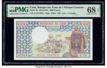Chad Banque Des Etats De L'Afrique Centrale 1000 Francs ND (1974-78) Pick 3b PMG Superb Gem Unc 68 EPQ. 

HID09801242017

© 2020 Heritage Auctions | A...