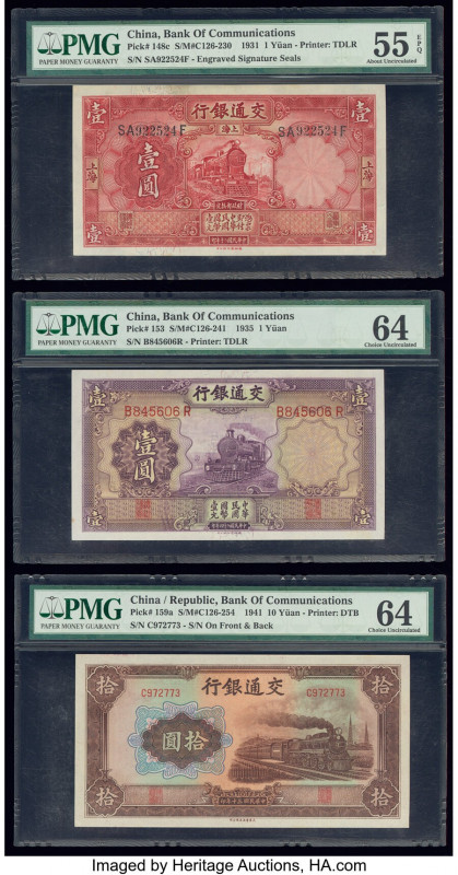 China Bank of Communications 1 (2); 10 Yuan 1931; 1935; 1941 Pick 148c; 153; 159...