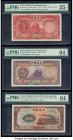 China Bank of Communications 1 (2); 10 Yuan 1931; 1935; 1941 Pick 148c; 153; 159a Three Examples PMG About Uncirculated 55 EPQ; Choice Uncirculated 64...