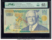 Fiji Reserve Bank of Fiji 2000 Dollars 2000 Pick 103s Commemorative Specimen PMG Gem Uncirculated 65 EPQ. Red Specimen overprints.

HID09801242017

© ...