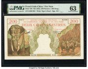 French Indochina Institut d'Emission des Etats, Vietnam 200 Piastres = 200 Dong ND (1953) Pick 109 PMG Choice Uncirculated 63. Staple holes at issue a...