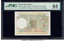 French West Africa Banque de l'Afrique Occidentale 5 Francs 2.3.1943 Pick 26 PMG Choice Uncirculated 64. 

HID09801242017

© 2020 Heritage Auctions | ...