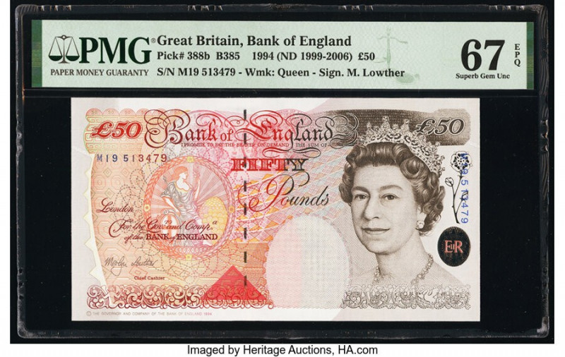 Great Britain Bank of England 50 Pounds 1994 (ND 1999-2006) Pick 388b PMG Superb...