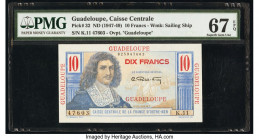 Guadeloupe Caisse Centrale de la France d'Outre-Mer 10 Francs ND (1947-49) Pick 32 PMG Superb Gem Unc 67 EPQ. 

HID09801242017

© 2020 Heritage Auctio...