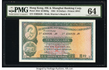 Hong Kong Hongkong & Shanghai Banking Corp. 10 Dollars 1.10.1964 Pick 182d KNB69 PMG Choice Uncirculated 64. 

HID09801242017

© 2020 Heritage Auction...