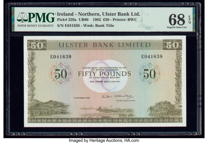 Ireland - Northern Ulster Bank Limited 50 Pounds 1.10.1982 Pick 329a PMG Superb ...