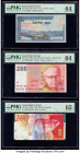 Israel Bank of Israel 1 Lira; 200 New Sheqalim (2) 1955; 1994; 2006 Pick 25a; 57b; 62c Three Examples PMG Choice Uncirculated 64 (2); Gem Uncirculated...