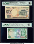 Japan Bank of Japan 2000 Yen ND (2000) Pick 103b Commemorative PMG Gem Uncirculated 66 EPQ; Malaysia Bank Negara 5 Ringgit ND (1981-83) Pick 14b KNB20...