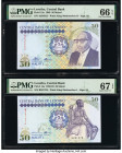 Lesotho Central Bank of Lesotho 50 Maloti 1989; 1992 Pick 13a; 14a Two Examples PMG Gem Uncirculated 66 EPQ; Superb Gem Unc 67 EPQ. 

HID09801242017

...