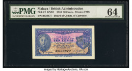 Malaya Board of Commissioners of Currency 10 Cents 15.8.1940 Pick 2 KNB1a PMG Choice Uncirculated 64. 

HID09801242017

© 2020 Heritage Auctions | All...