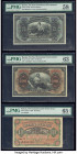 Russia Government Credit Note; Far East Provinsional Government (2) 10; 25; 100 Rubles 1920 (2); 1918 Pick S1247; S1248; S1249 Three Examples PMG Gem ...