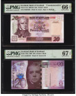 Scotland Bank of Scotland 20 Pounds 24.9.2004; 2007 Pick 121e; 126a Two Examples PMG Gem Uncirculated 66 EPQ; Superb Gem Unc 67 EPQ. 

HID09801242017
...
