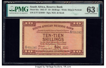 South Africa South African Reserve Bank 10 Shillings 12.11.1945 Pick 82e PMG Choice Uncirculated 63 EPQ. 

HID09801242017

© 2020 Heritage Auctions | ...