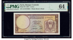 Syria Banque Centrale de Syrie 1 Livre 1957 Pick 79 PMG Choice Uncirculated 64. 

HID09801242017

© 2020 Heritage Auctions | All Rights Reserved