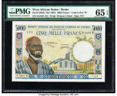 West African States Banque Centrale des Etats de L'Afrique de L'Ouest - Benin 5000 Francs ND (1961) Pick 204Bl PMG Gem Uncirculated 65 EPQ. 

HID09801...