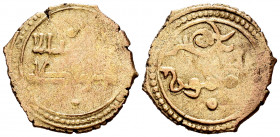 Kingdom of Taifas. Yahya Al-Ma´mun. fractional Dinar. 435-467 H. Taifa of Toledo. (Vives-1100). (Prieto-335). Au. 1,15 g. Weak strike. Choice F/Almost...