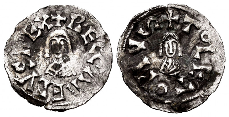 Recaredus I (586-601). Tremissis. Toledo. (R. Pliego-98b). (Cnv-73.2). Anv.: + R...