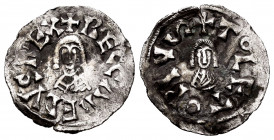 Recaredus I (586-601). Tremissis. Toledo. (R. Pliego-98b). (Cnv-73.2). Anv.: + RECCAREDVS REX. Rev.: + ToLETo PIVS. Ag. 1,09 g. VF. Est...600,00. 

...