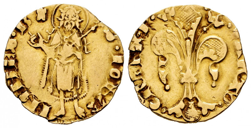 The Crown of Aragon. Pedro III (1336-1387). Florin. Valencia. (Cru-392). Au. 3,3...