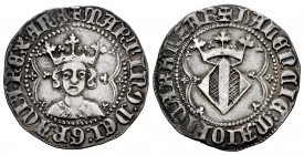 The Crown of Aragon. Martín I (1396-1410). 1 real. Valencia. (Cru-527.1). (Cru C.G-2331d). Anv.: + MARTI9 : DEI : GRACIA : REX: ARA. Rev.: + VALENCIE ...