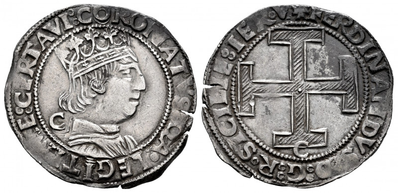 The Crown of Aragon. Ferdinandus I of Napoles. Coronato. Naples. C. (Cru-1007). ...