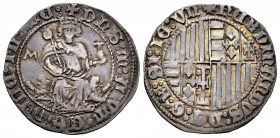 The Crown of Aragon. Ferdinandus I of Napoles. Carlino. Naples. M Salvatore Miraballo. (cf. Pannuti-Riccio-21d). (Mir-54/6). Anv.: + DNS : M : AIVT : ...