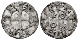 Kingdom of Castille and Leon. Alfonso VI (1073-1109). Dinero. Toledo. (Cal-9.1). Ve. 0,77 g. Pellet in every roundel on reverse. Almost XF. Est...60,0...