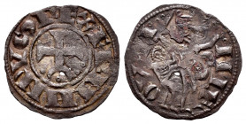 Kingdom of Castille and Leon. Alfonso VIII (1158-1214). Dinero. No mint mark. (Bautista-263 var). (Abm-158). Ve. 0,76 g. Hammered during the tutoring ...