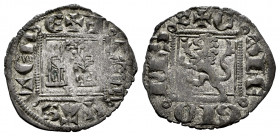 Kingdom of Castille and Leon. Alfonso XI (1312-1350). Noven. Burgos. (Bautista-483.8). Ve. 0,87 g. B below castle. Crescent on the front legs of the l...