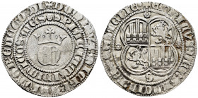 Kingdom of Castille and Leon. Enrique II (1368-1379). 1 real. Sevilla. (Bautista-553.1 var). Anv.: ✚ DOMINVS : MICHI : AUDIVTOR : ED EGO : DI / ✿ SPIA...