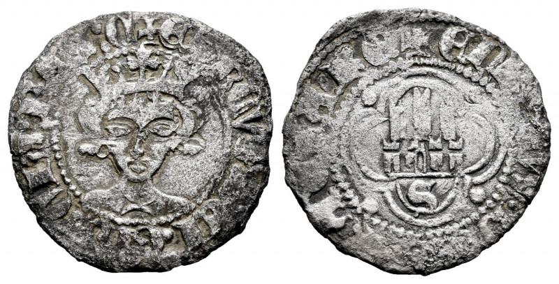 Kingdom of Castille and Leon. Enrique II (1368-1379). 1/2 billon real. Sevilla. ...
