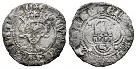 Kingdom of Castille and Leon. Enrique II (1368-1379). 1/2 billon real. Sevilla. (Bautista-617). Ve. 1,86 g. Thick pellets at the intersections of the ...