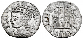 Kingdom of Castille and Leon. Juan I (1379-1390). Cornado. Leon. (Bautista-742). Ve. 0,95 g. L and stars above the towers of the castle and L below th...