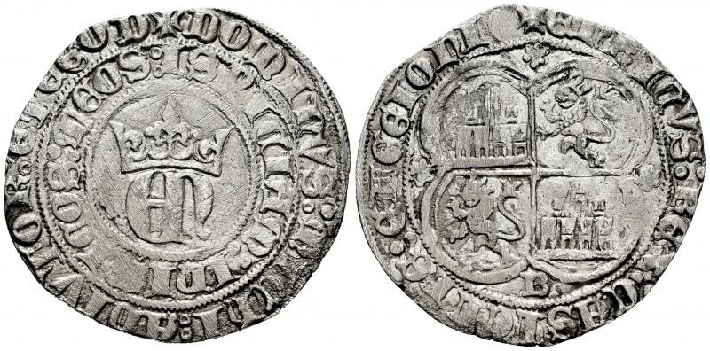Kingdom of Castille and Leon. Enrique II (1368-1379). 1 real. Burgos. (Bautista-...